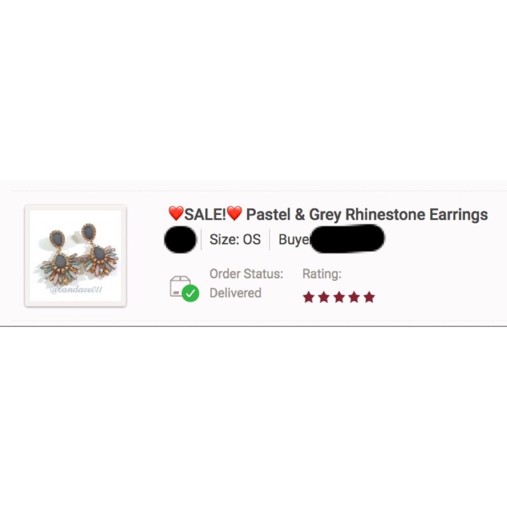 ⭐️5 STAR rated⭐️ Pastel & Grey Rhinestone Earrings - Picture 8 of 8